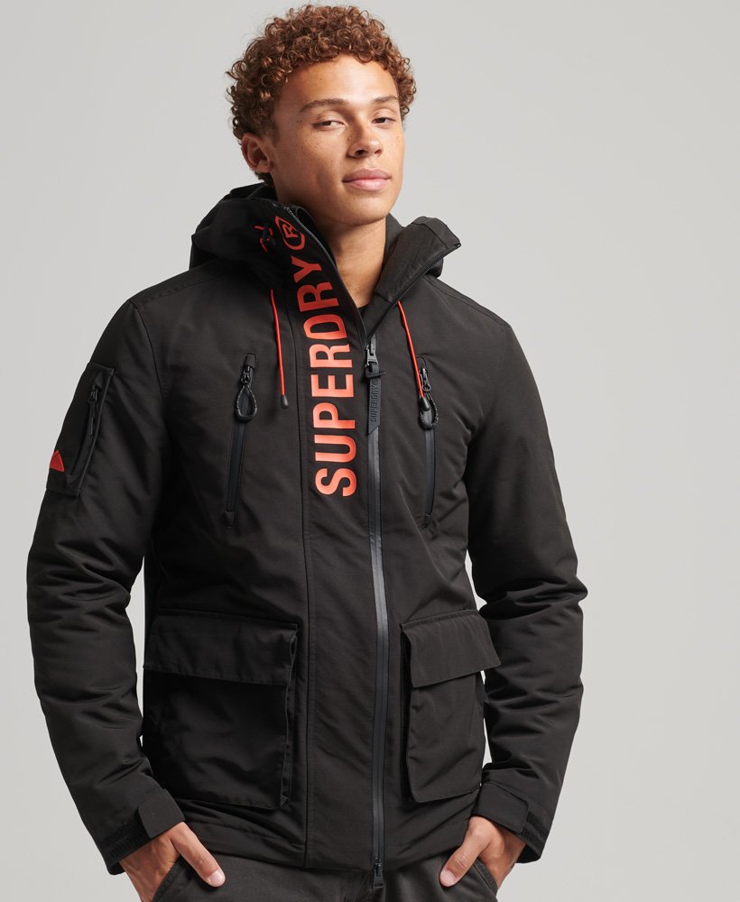mens Ultimate SD Windcheater Jacket in Jet Black/Bold Orange