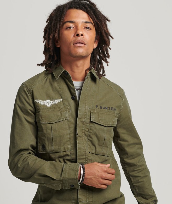 Superdry Chemise Femme Militaire Ecusson Chemise Militaire à écussons