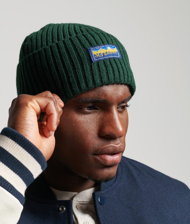 womens Wool Blend Radar Beanie in ENAMEL GREEN Superdry UK