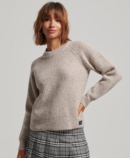 Tweed Ribbed Crew Neck Jumper