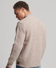 Wool Blend Tweed Mock Neck Jumper