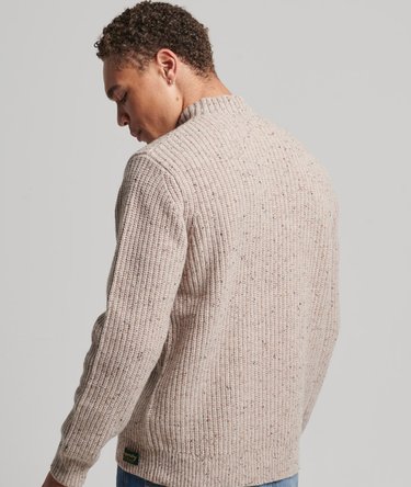 Maglione con collo a lupetto in misto lana e tweed Image 2