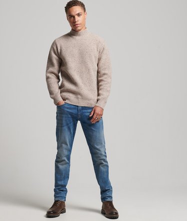 Maglione con collo a lupetto in misto lana e tweed Image 5