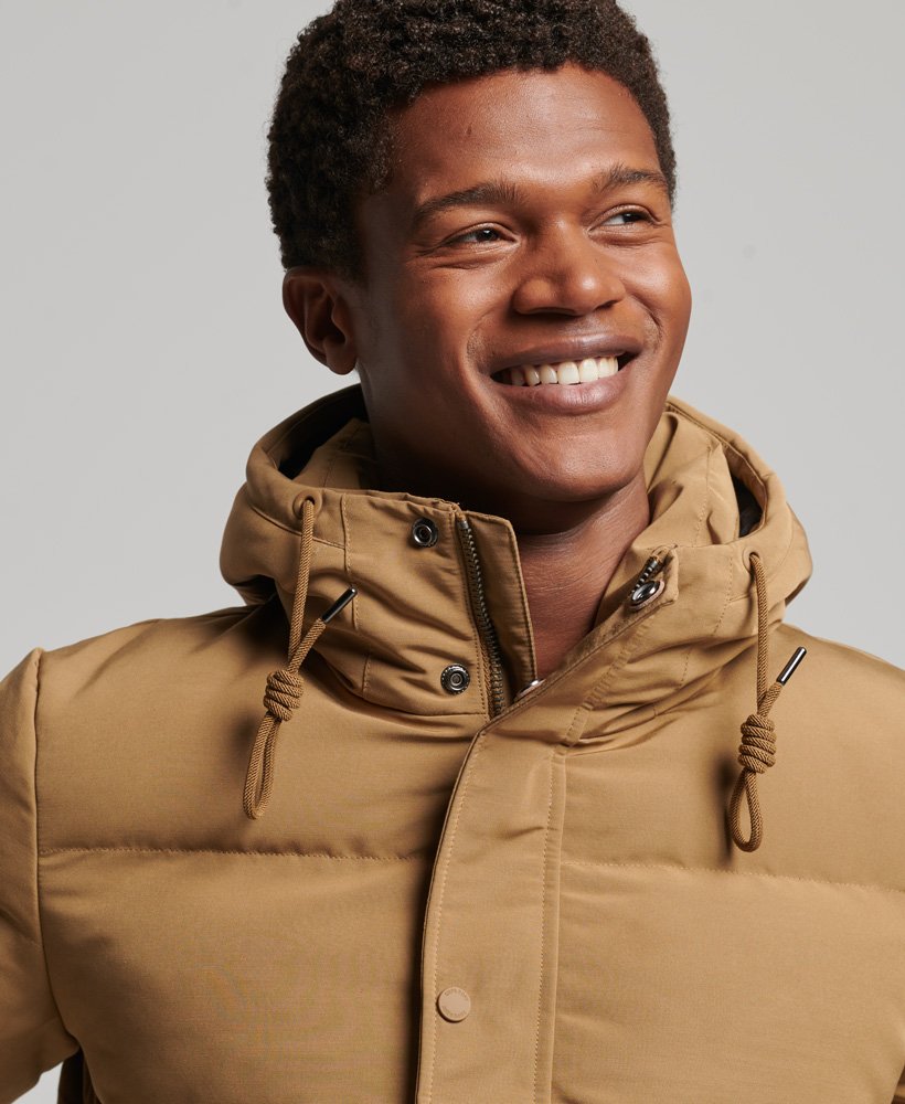 mens Everest Hooded Puffer Jacket in SANDSTONE | Superdry CA-EN