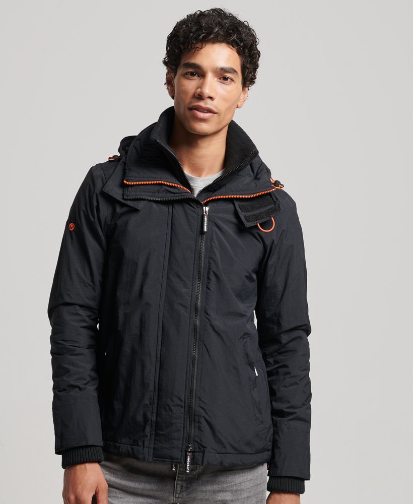 mens Pop Zip Hood Arctic SD-Windcheater Jacket in Black