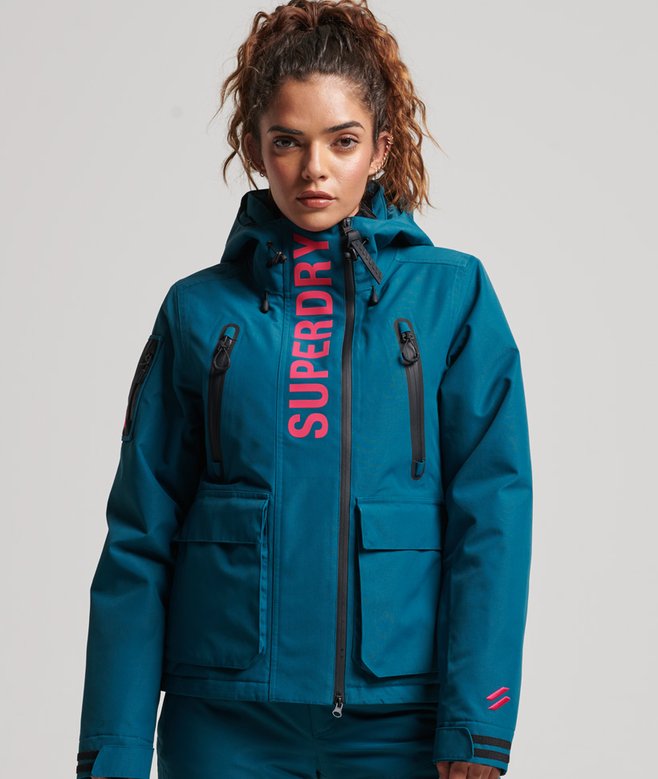 womens Ultimate Rescue Jacket in Deep Atlantic Teal Superdry US