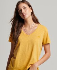 Slub Embroidered V-Neck T-Shirt