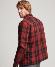 Karierte Wollhemdjacke mit Teddyfellfutter und Rei&szlig;verschluss