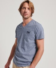 T-shirt à col V et logo Essential en coton bio