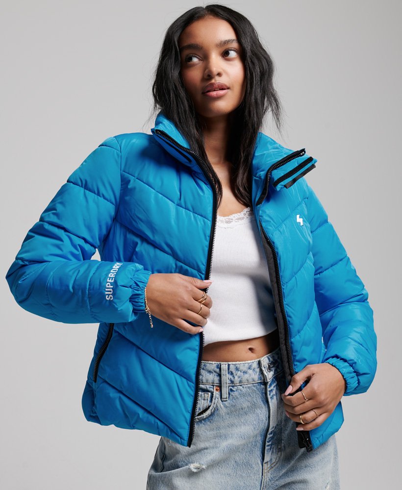 womens Non Hooded Sports Puffer Jacket in AQUA Superdry IE