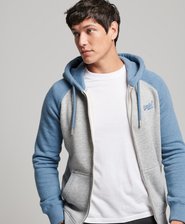 Sweat à capuche zippé style base-ball avec Vintage Logo brodé