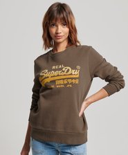 Vintage Logo Embellished Crew Sweatshirt