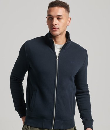 Vintage Logo Trainingsjacke mit Stickerei finster marineblau für