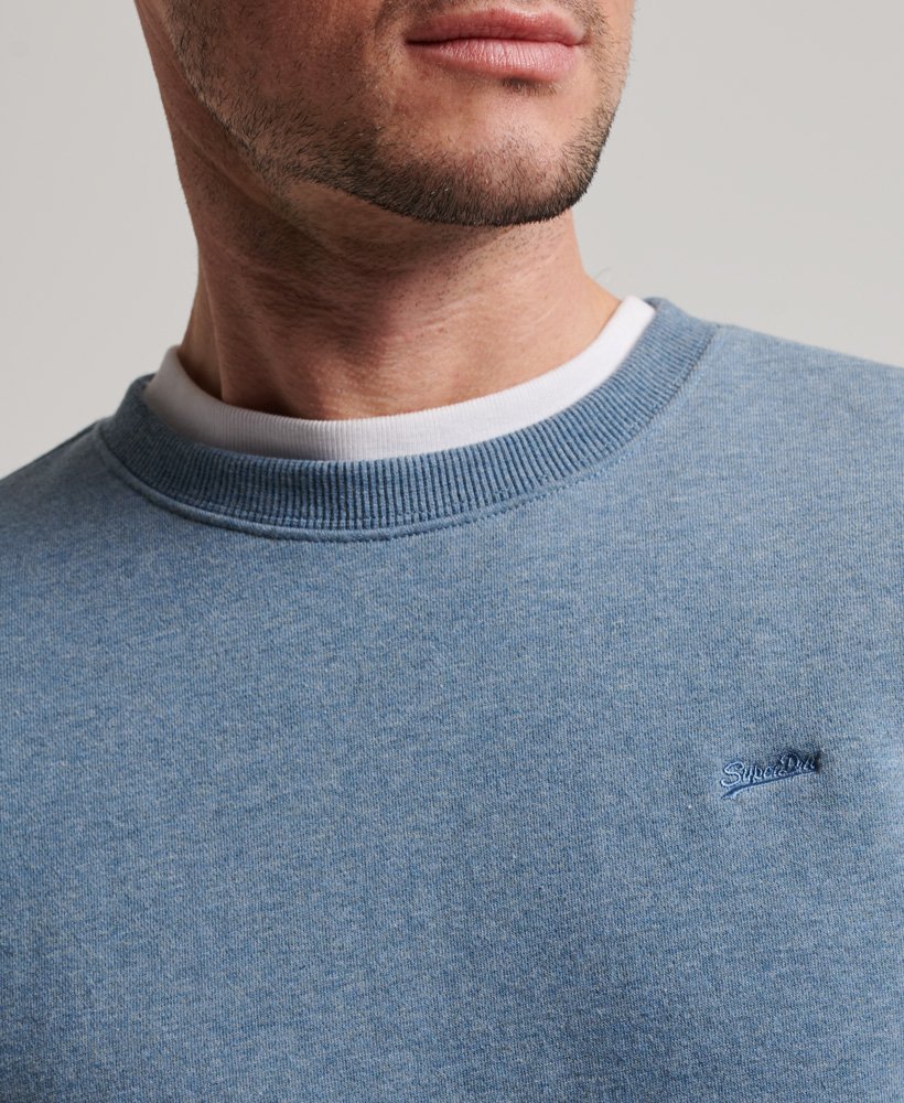 mens Vintage Logo Embroidered Crew Sweatshirt in Bluestone