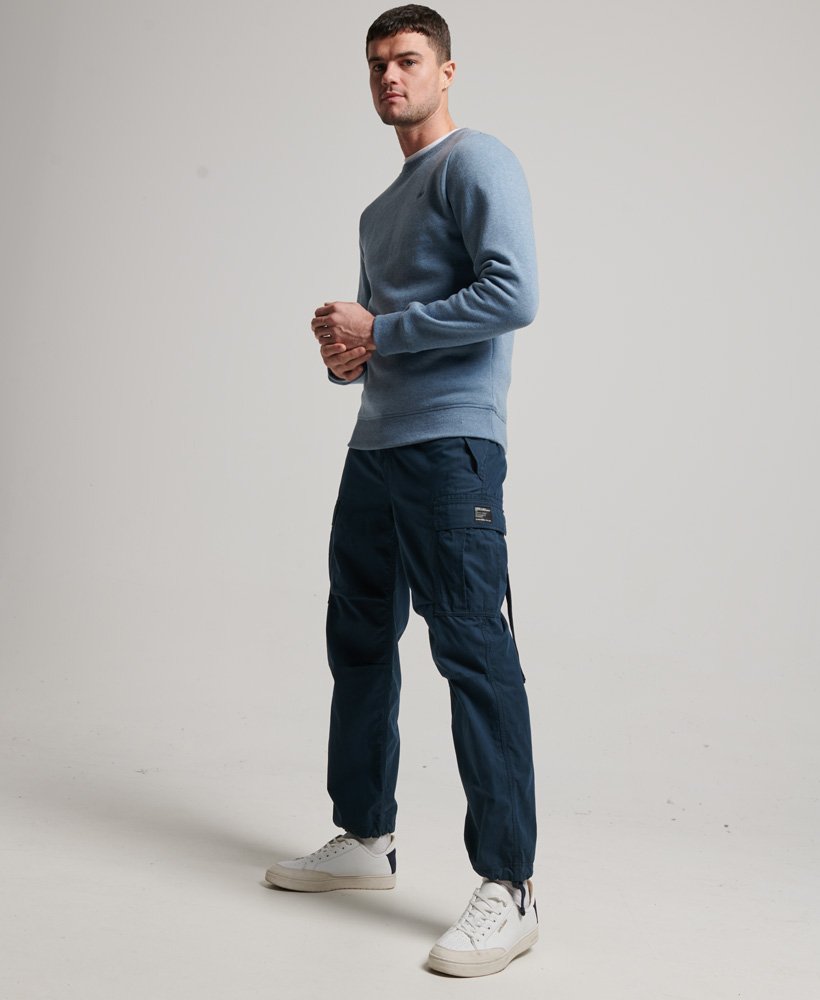 mens Vintage Logo Embroidered Crew Sweatshirt in Bluestone