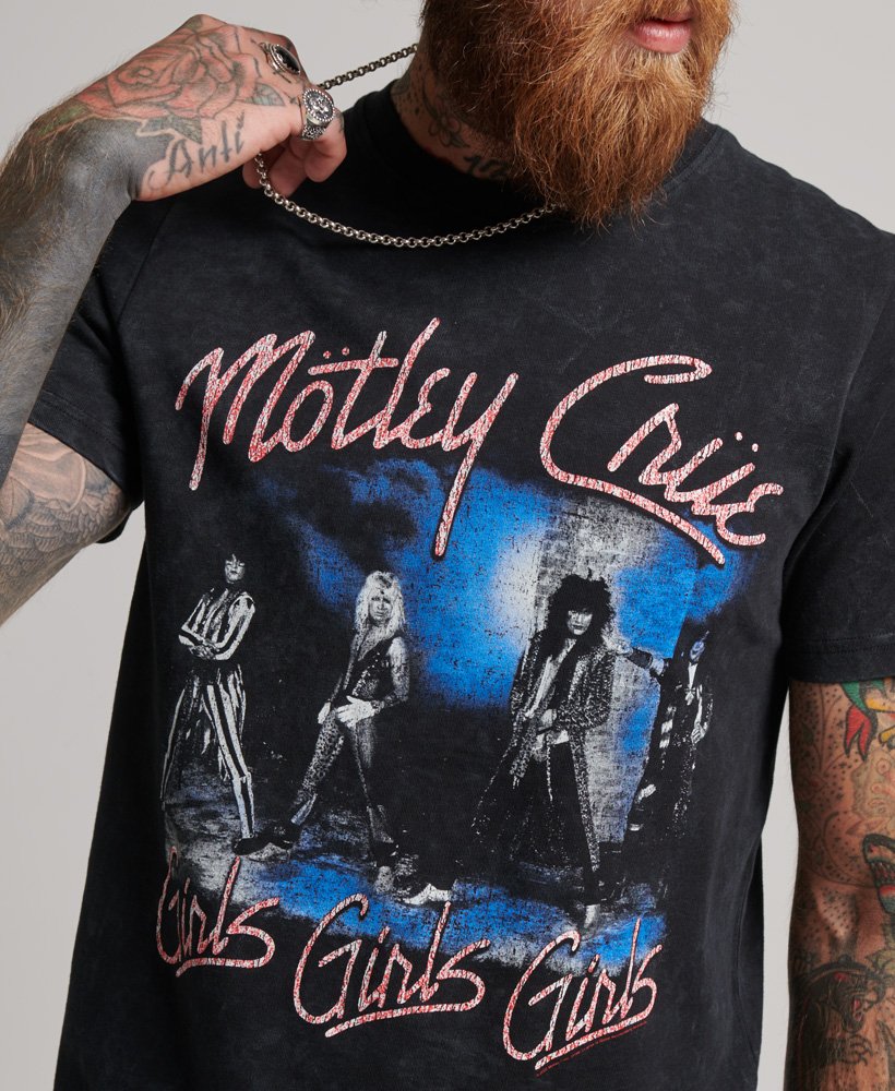 mens Mötley Crüe x Superdry Limited Edition T-Shirt in Mid Amp