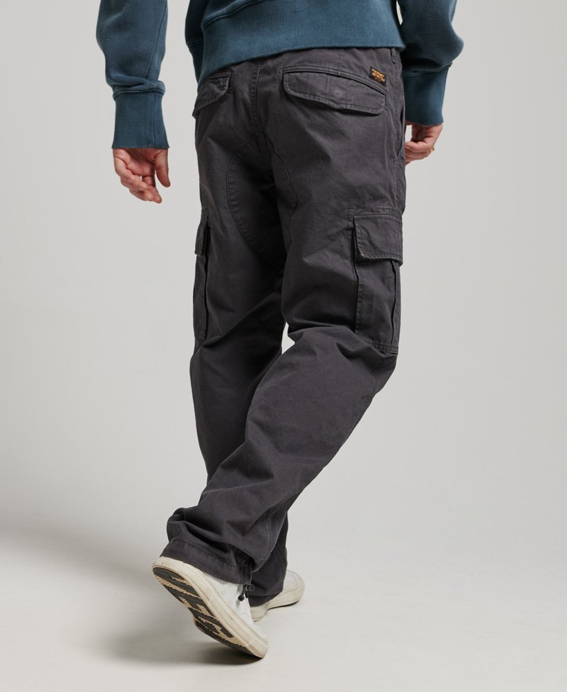 mens Organic Cotton Baggy Cargo Pants in Washed Black | Superdry UK