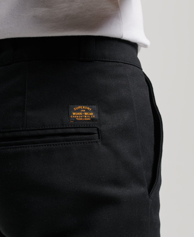 mens Straight Chino Trousers in Black | Superdry US