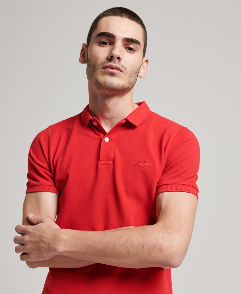 mens Destroyed Polo Shirt in Rouge Red | Superdry CA-EN