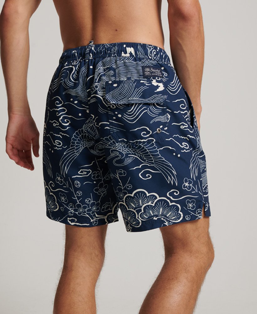 mens Hawaiian Recycled Swim Shorts in Horaizu Indigo