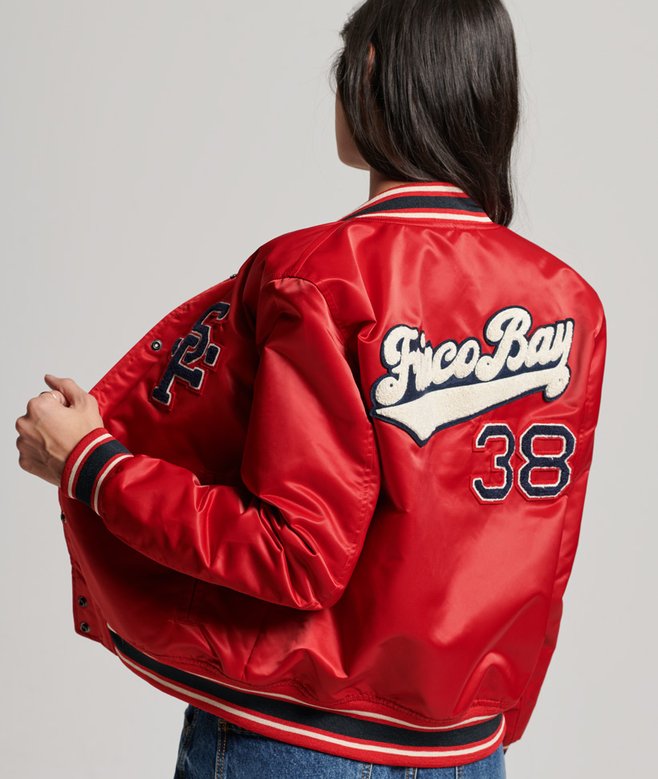 tjejer Vintage T-Birds mångsidig jacka i varsity red Superdry SE