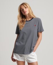 Vintage Logo Embroidered Stripe T-Shirt