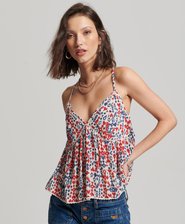 Top a canotta con balze Vintage