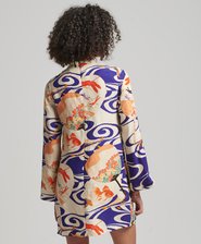 Printed Long Sleeve Mini Dress