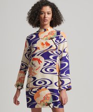 Printed Long Sleeve Mini Dress