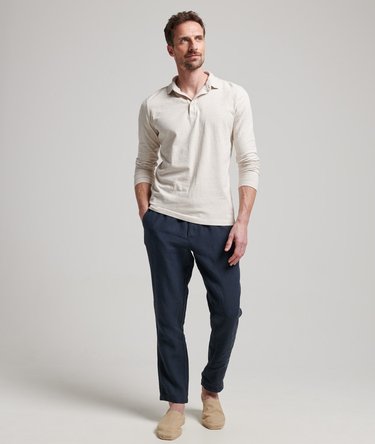 Pantalon de surv&ecirc;tement en lin surteint Image 5
