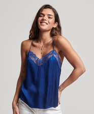 Lace Trim Satin Cami Top