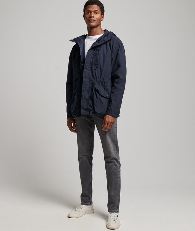 mens Hooded Deck Jacket in Eclipse Navy Superdry US