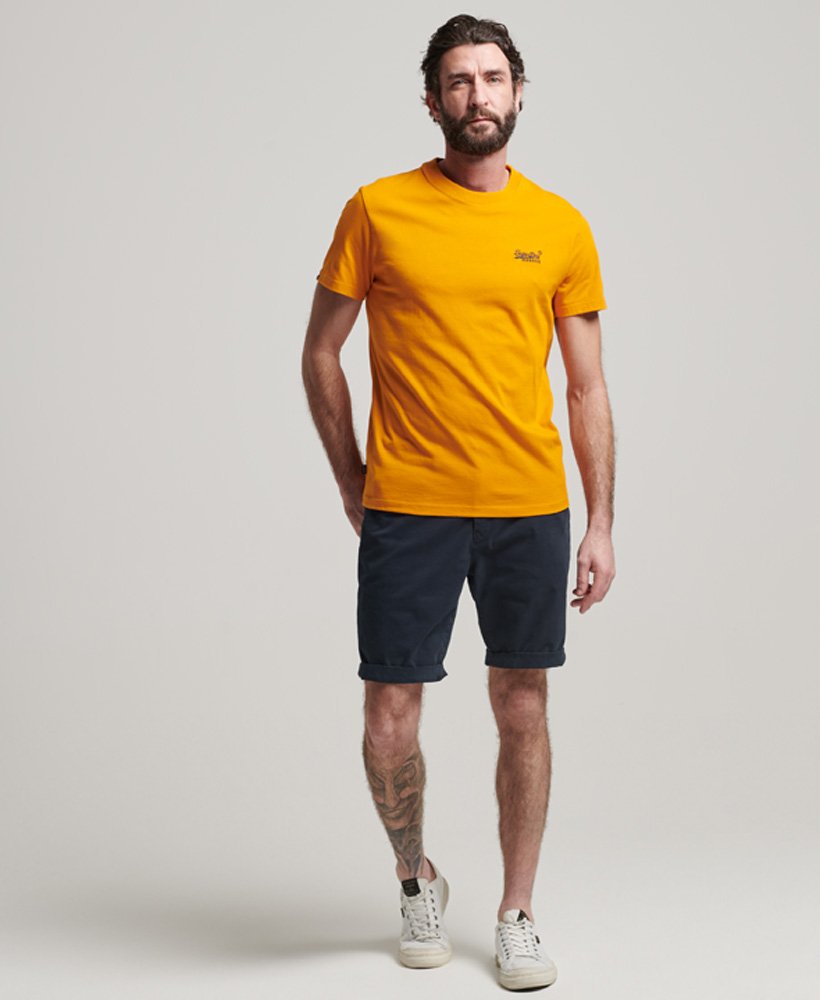 Superdry★ビンテージ ロゴ刺繍Tシャツ 送関込 Superdry VINTAGE LOGO - Basic T-shirt - black hazard orange