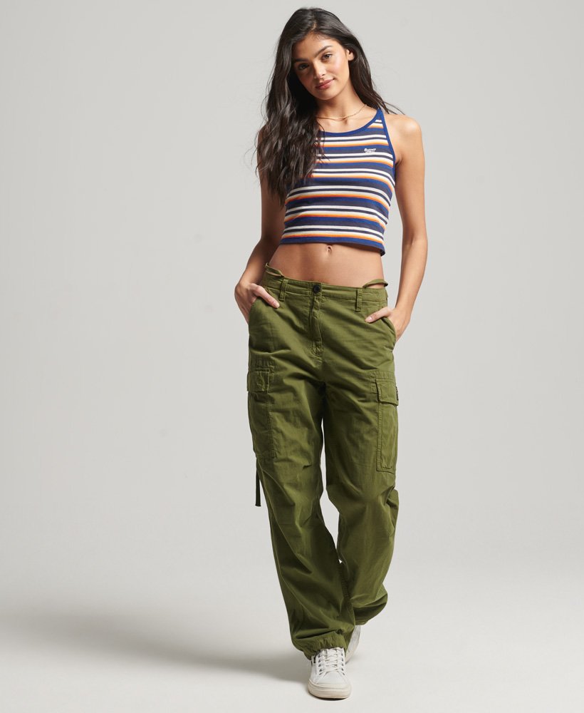 womens Vintage Stripe Surf Tank Top in DIRT MARL/WINTER | Superdry US