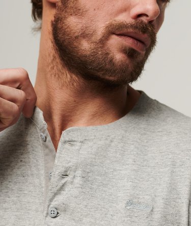 Organic Cotton Vintage Logo Embroidered Henley Top Image 2