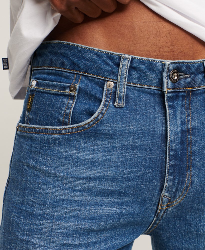 mens Organic Cotton Vintage Slim Straight Jeans in Stanton Bright