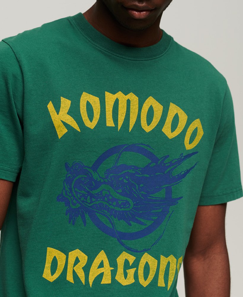 Mens Superdry X Komodo Classic Dragon T Shirt In PINE GREEN Superdry US mens-superdry-x-komodo-classic-dragon-t-shirt-in-pine-green-superdry-us