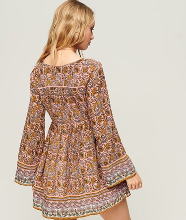 Flare Sleeve 60s Mini Dress Image 2