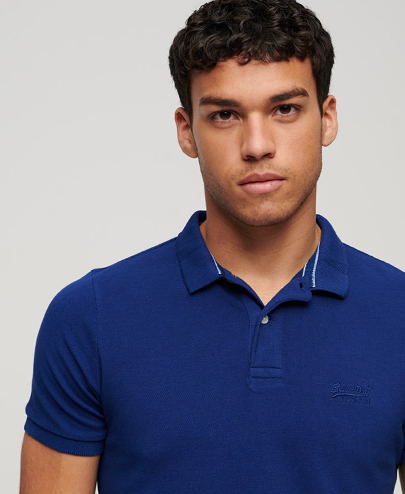 mens Destroyed Polo Shirt in SUPERMARINE NAVY | Superdry US