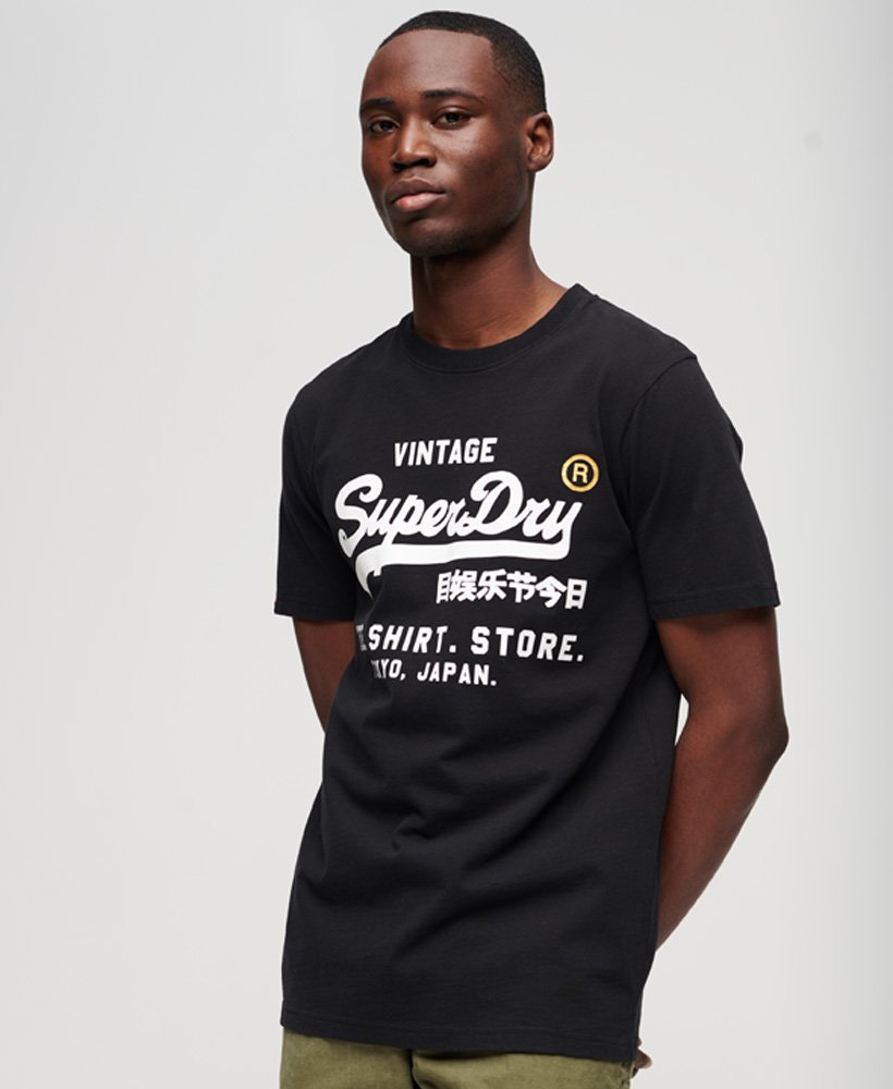 Superdry★クラシック ビンテージロゴTシャツ 送関込 mens Vintage Logo Store Classic T-Shirt in Black | Superdry US