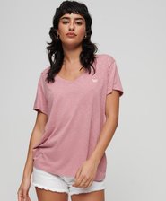 Slub Embroidered V-Neck T-Shirt
