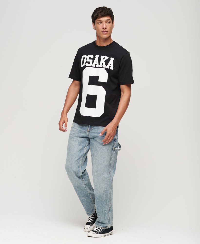 mens Osaka Logo Loose T-Shirt in Black | Superdry US