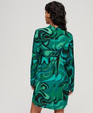 Lang&auml;rmeliges Minikleid mit Print