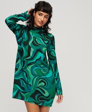 Lang&auml;rmeliges Minikleid mit Print