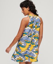 High Neck Sleeveless Mini Dress