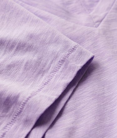 Slub Embroidered V-Neck T-Shirt Image 4