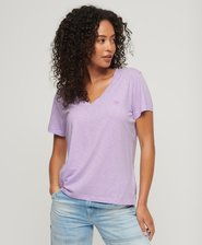 Slub Embroidered V-Neck T-Shirt