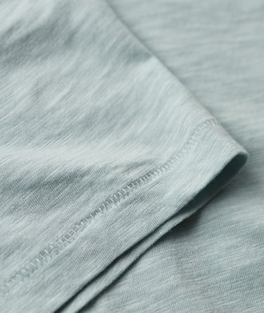Slub Embroidered V-Neck T-Shirt Image 4