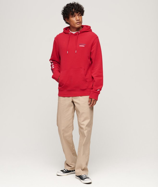 Pull à Capuche Superdry Homme - Rouge - Taille XL - 80% Coton