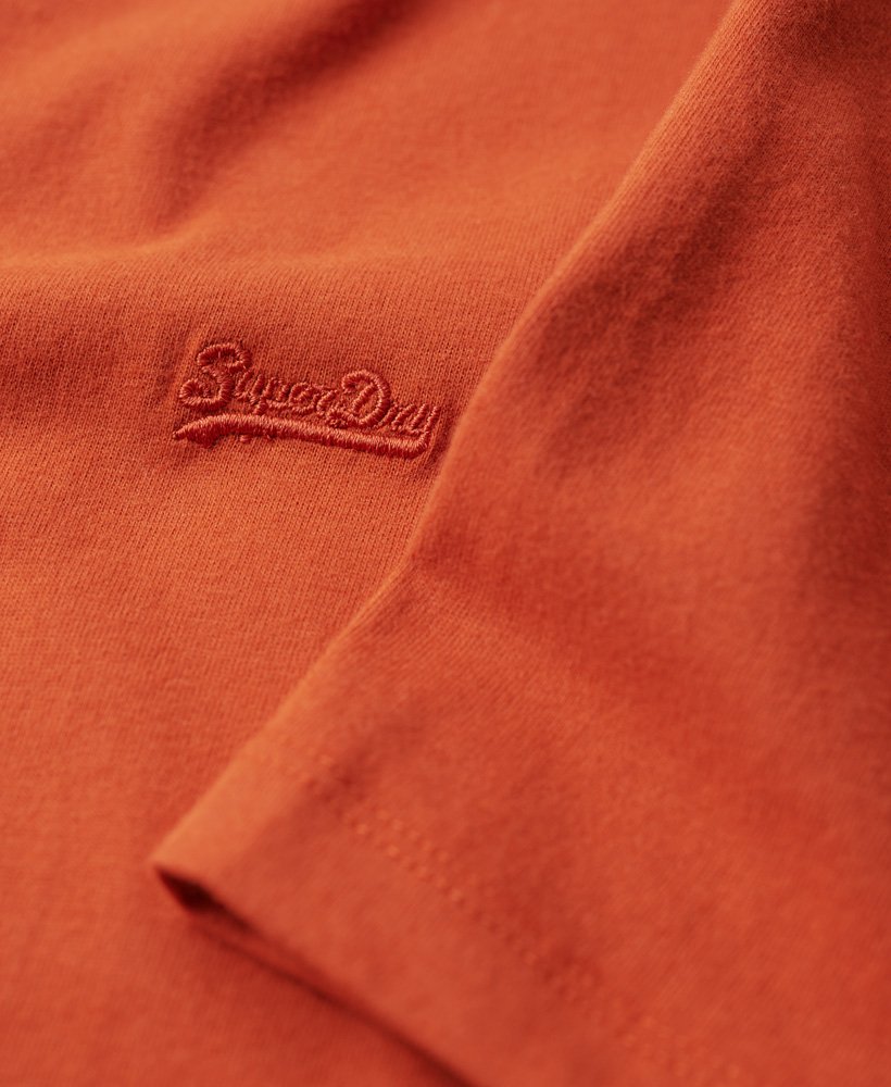 mens Organic Cotton Essential Small Logo T-Shirt in Denim Co Rust
